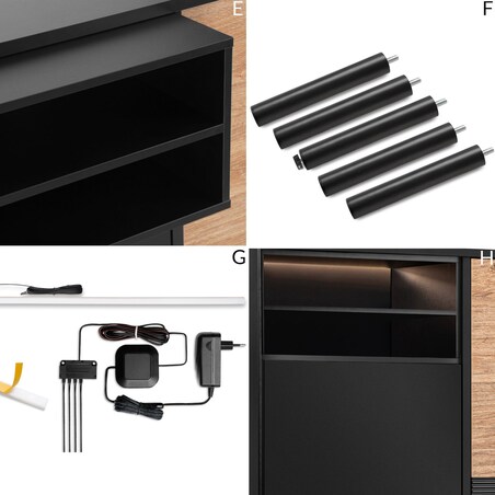 KONSIMO LOFTY Komoda w stylu loft na wysokich nóżkach