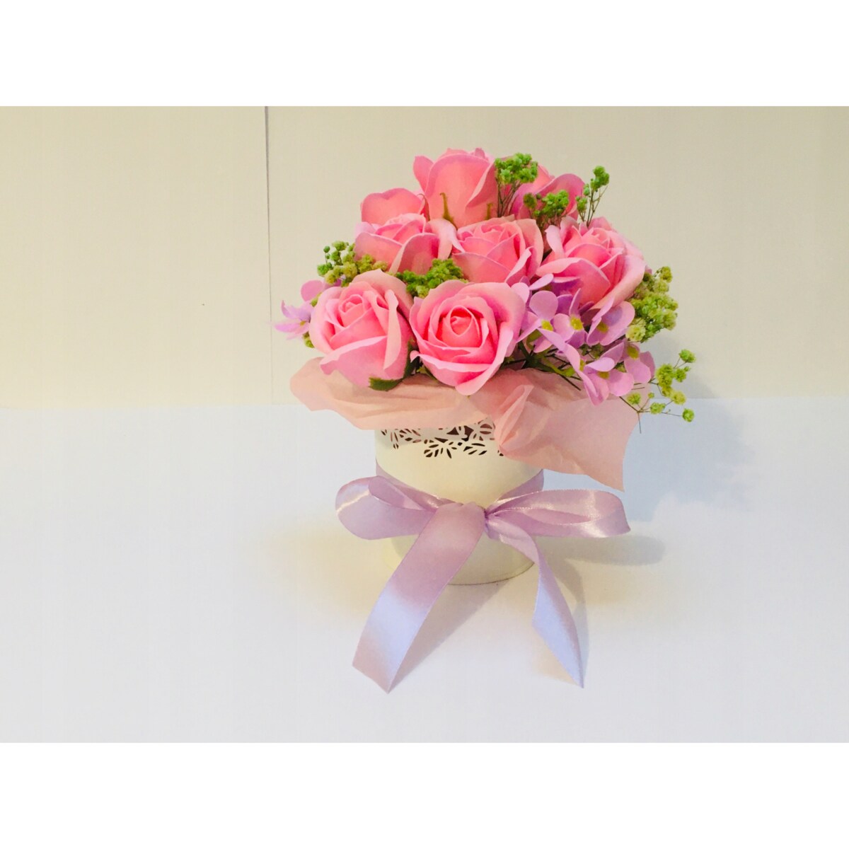 BUKIET KWIATY MYDLANE pachnące na prezent upominek urodziny imieniny róże