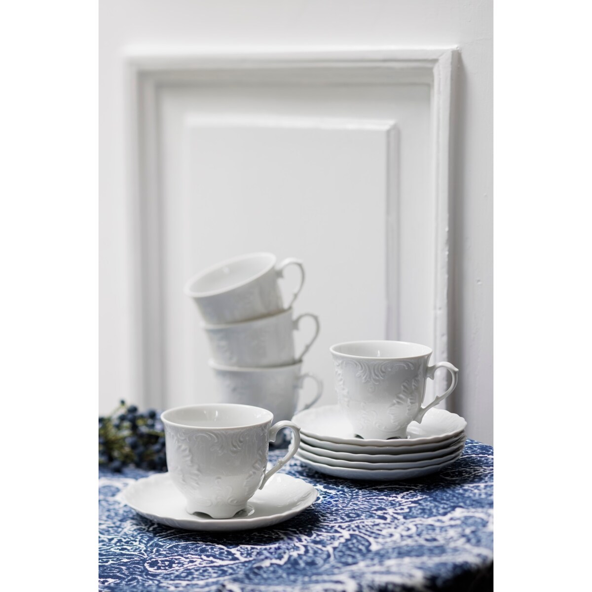 Spodek 12,5 cm Rococo Maria białe 0001