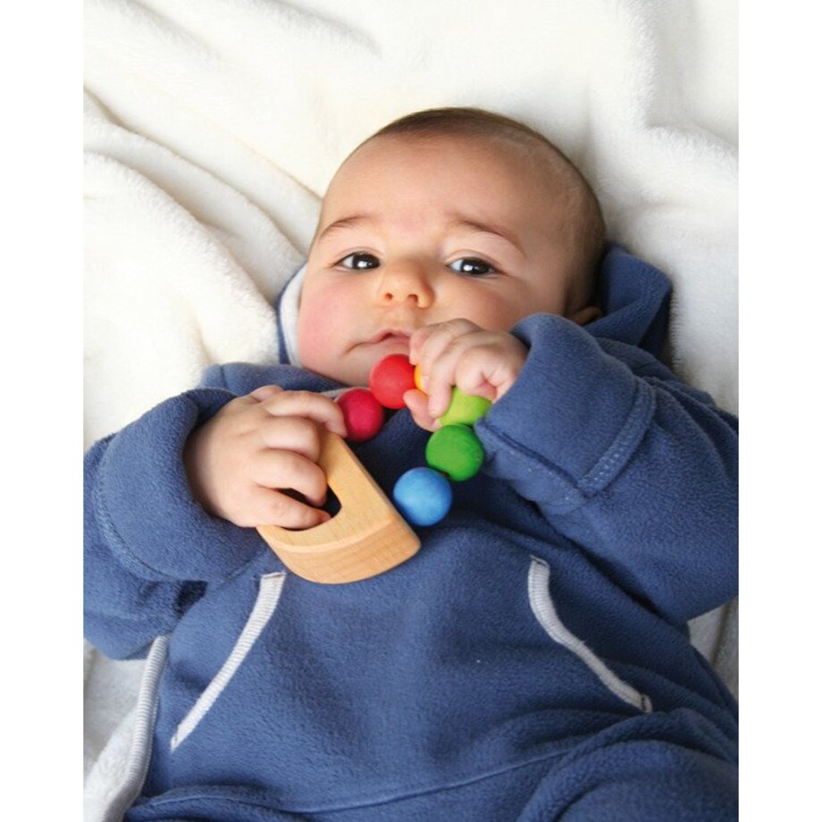 Grzechotka dla niemowlaka Statek drewniana kolorowa 0+ Grimm's