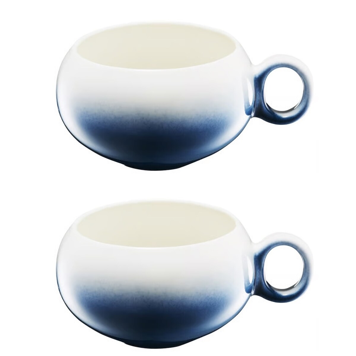 FILIŻANKA kubek CERAMIKA 2x 400 ml na kawę herbatę napoje granatowy design