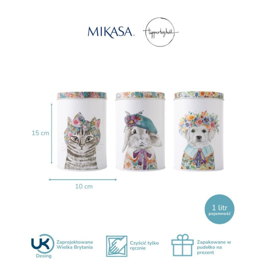 Zestaw 3 pojemników z pokrywką, 1 litr Mikasa Tipperleyhill