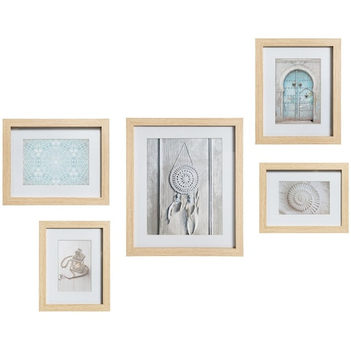 Zestaw pięciu ramek w stylu śródziemnomorskim gotowa dekoracja na ścianę