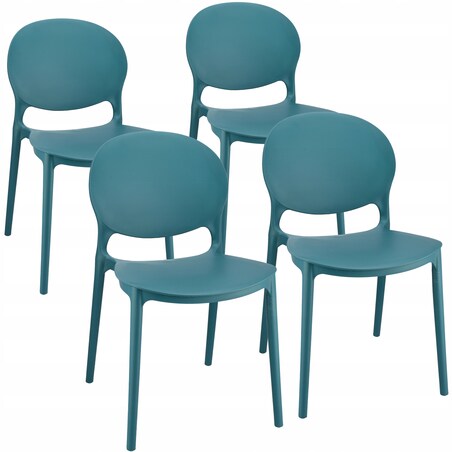 4 x Krzesło ogrodowe JUSTIN wygodne marine