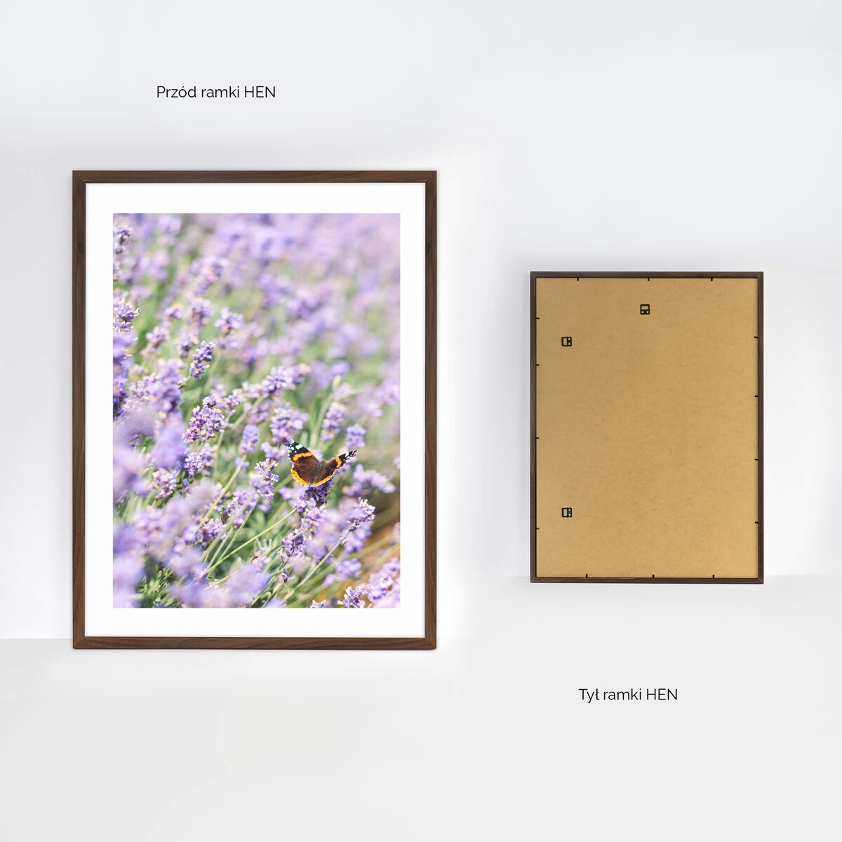 Ramka na zdjęcia 60x80 cm brązowa rama MDF z plexi do powieszenia pion poziom klasyczna ramka