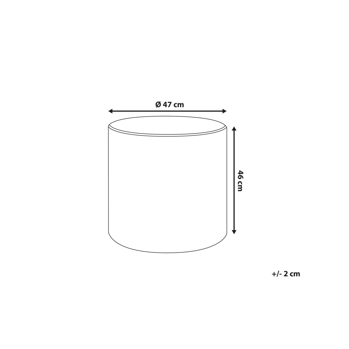 Puf LOVETT Welur Oliwkowy 47 cm 47 cm 46 cm