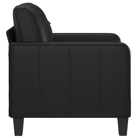 vidaXL Fotel, czarny, 60 cm, obity sztuczną skórą