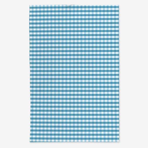Lniany ręcznik kuchenny - błękitna kratka