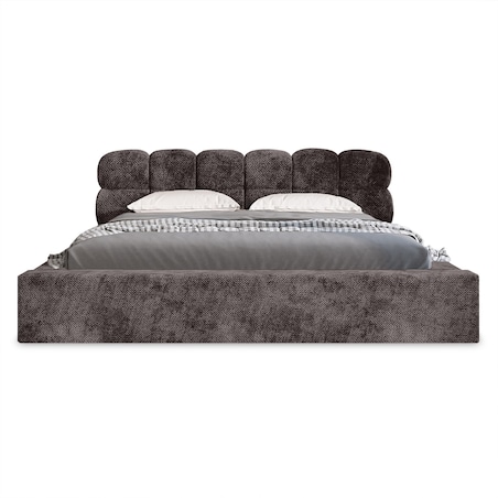 Łóżko z pojemnikiem brązowoszare 160x200 cm Boston