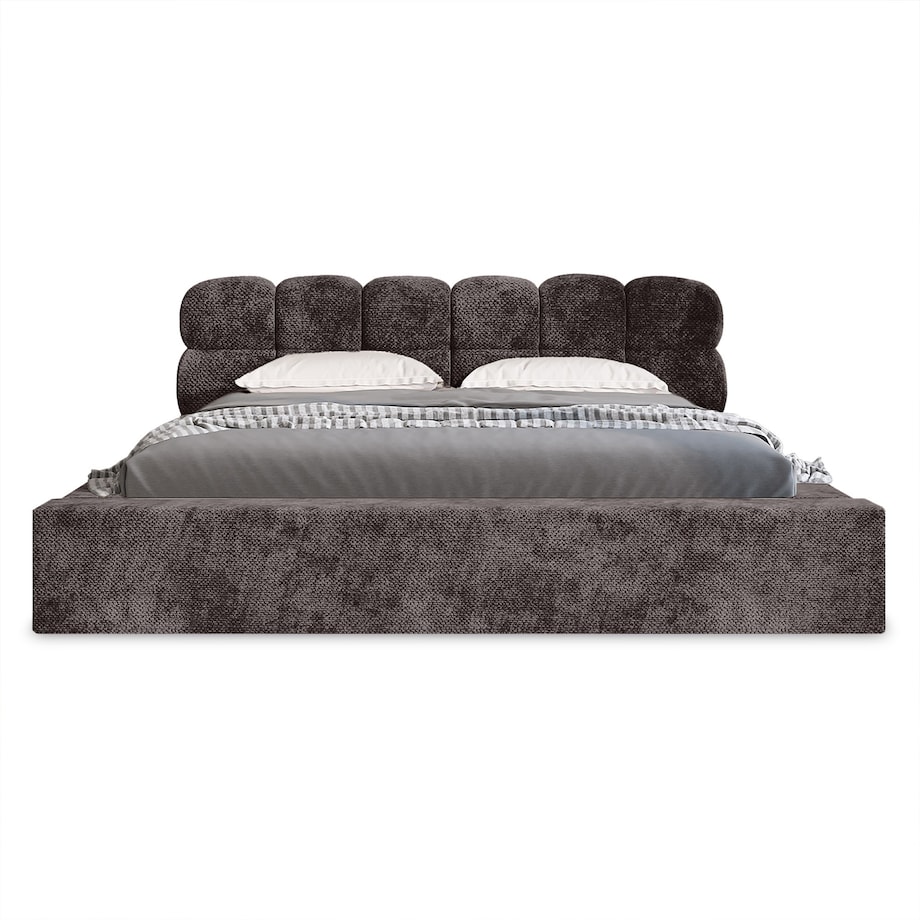 Łóżko z pojemnikiem brązowoszare 160x200 cm Boston