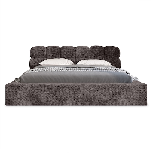 Łóżko z pojemnikiem brązowoszare 160x200 cm Boston