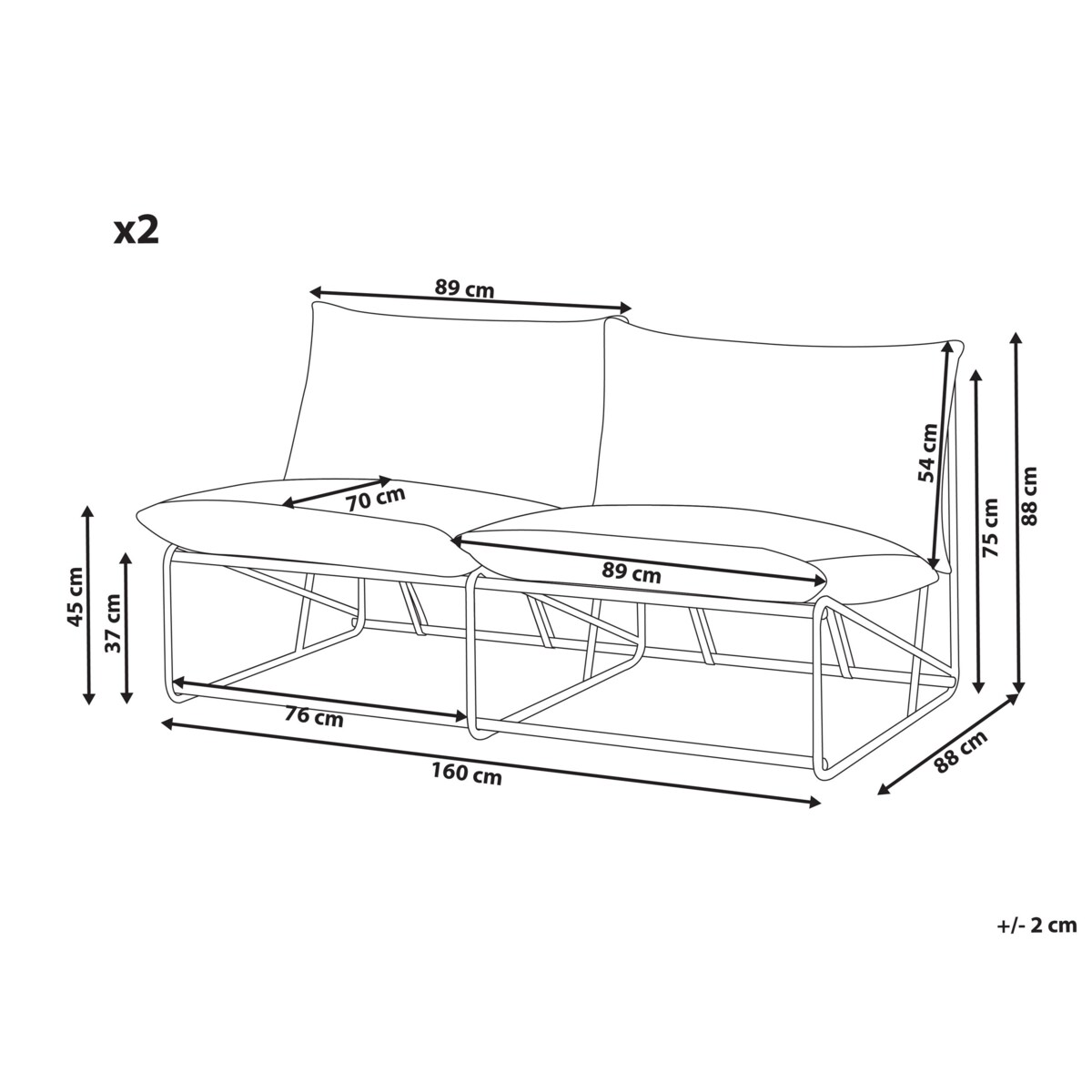 Zestaw ogrodowy dla 4 osób PICO Metal Jasnobeżowy