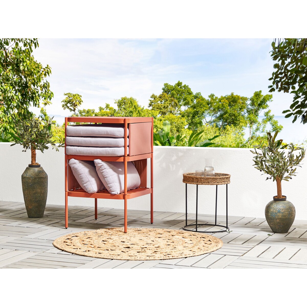 Zestaw ogrodowy dwuosobowy modułowy pomarańczowy TERRACINA