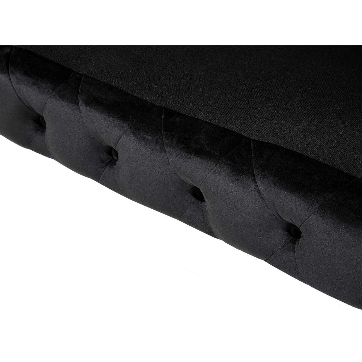 Sofa 3-osobowa welurowa czarna SOTRA