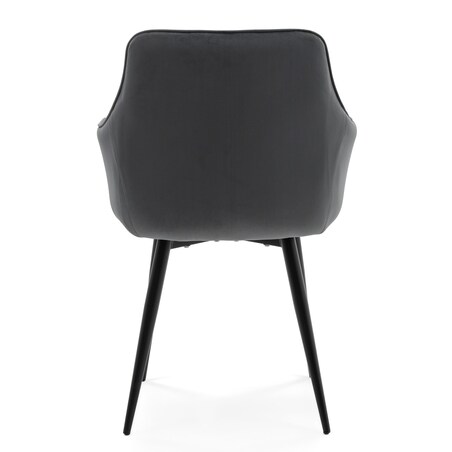 Krzesło tapicerowane welurowe QUATTRO velvet aksamit szary