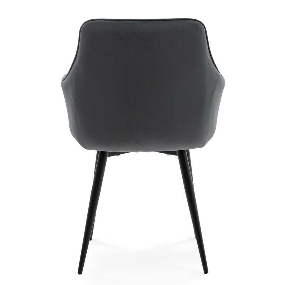 Krzesło tapicerowane welurowe QUATTRO velvet aksamit szary