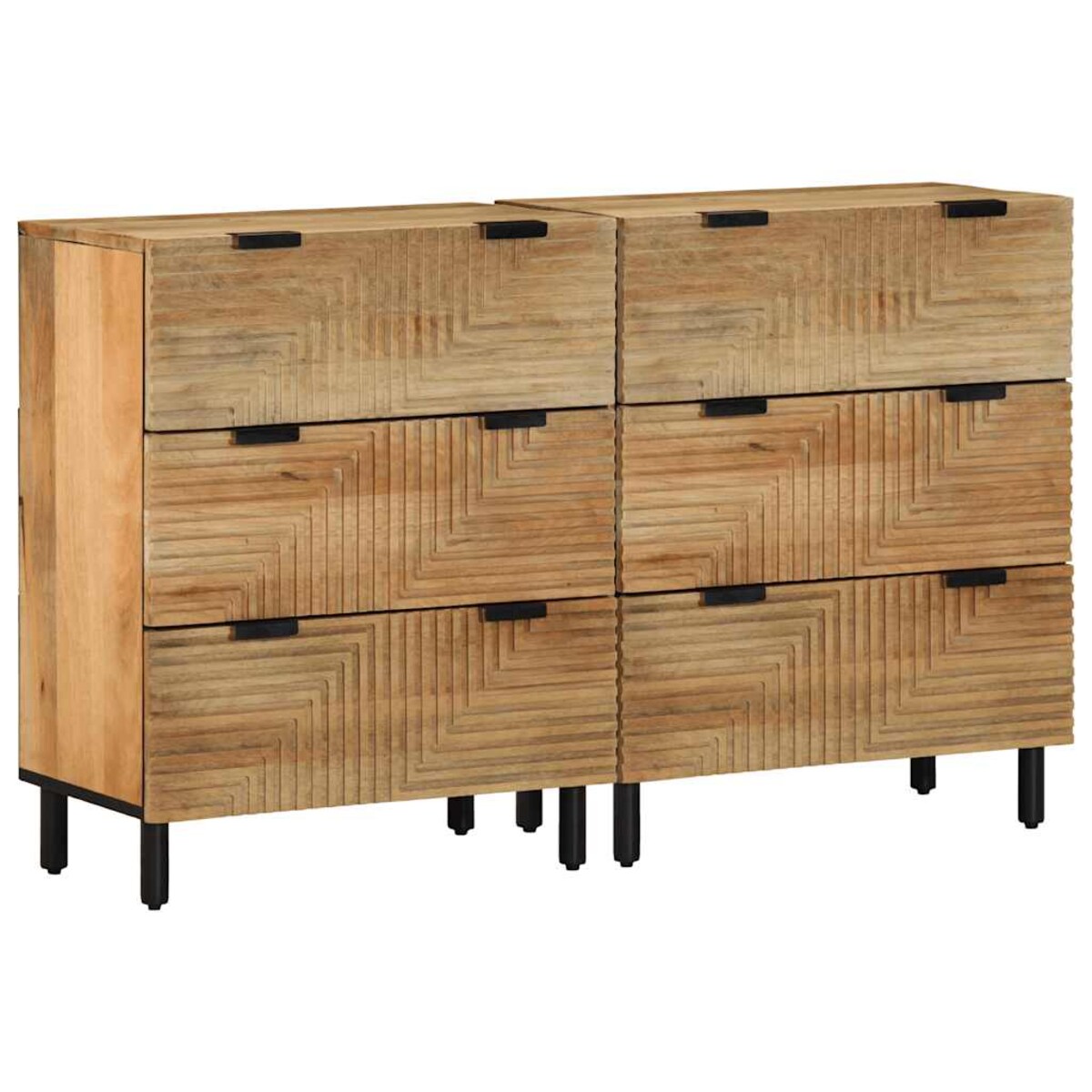 vidaXL Komody 2 szt. Brązowe 60x33x75 cm Drewno lite Mango