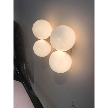 Szklana lampa ścienna Boll Twin MSE010400224 złota