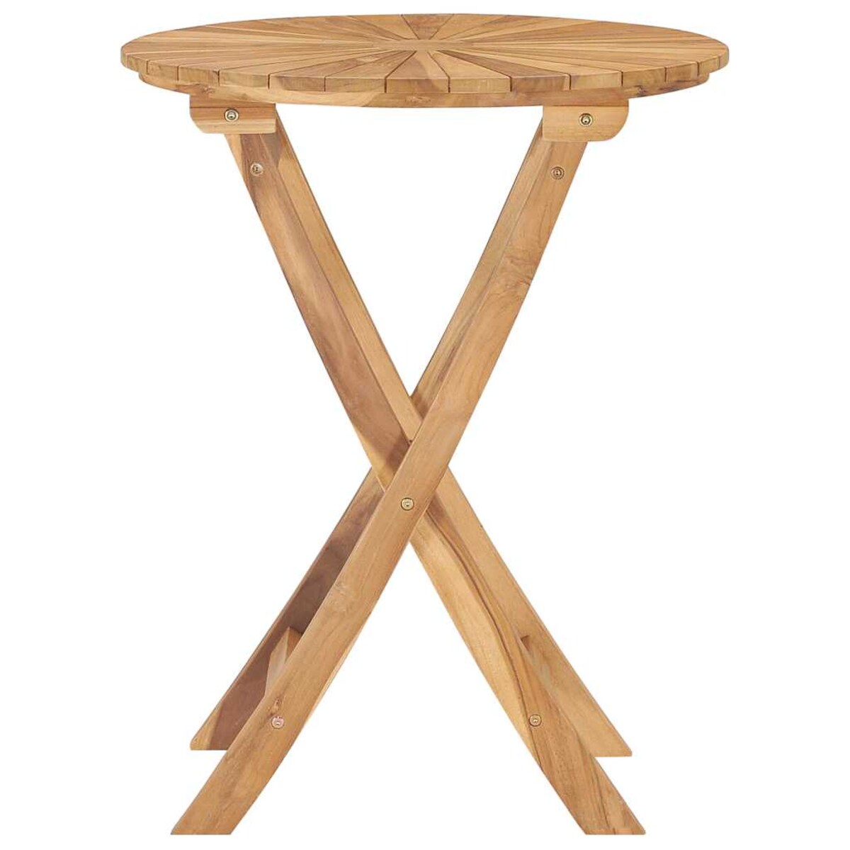 vidaXL Składany stół ogrodowy, Ø 60 cm, lite drewno tekowe