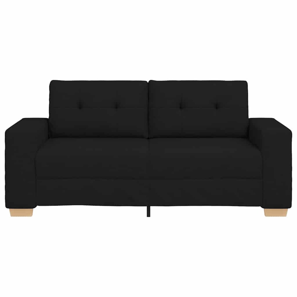 vidaXL Sofa dwuosobowa, czarna, 140 cm, tkanina