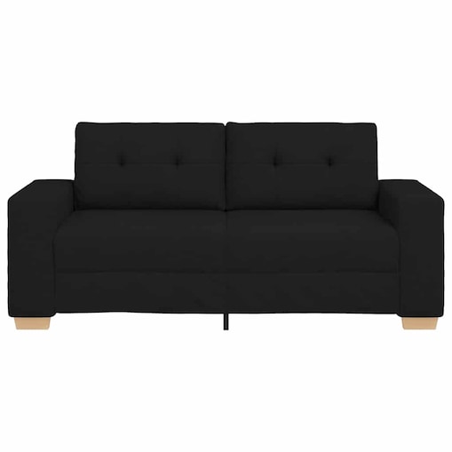vidaXL Sofa dwuosobowa, czarna, 140 cm, tkanina