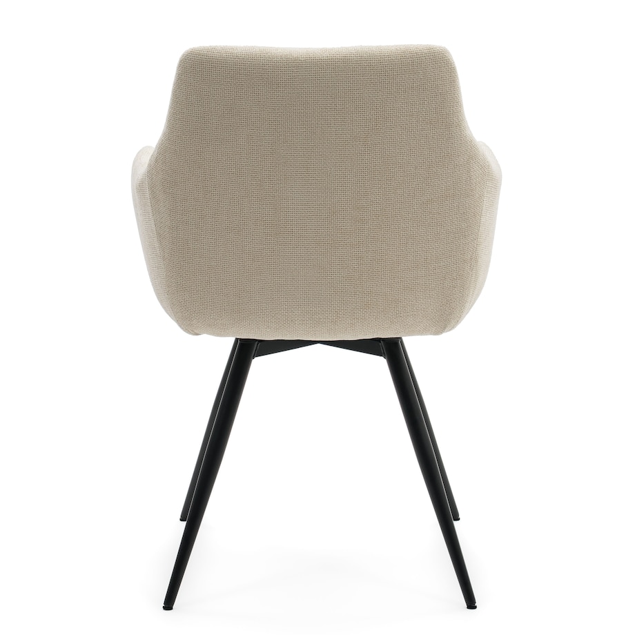 Krzesło tapicerowane obrotowe szenilowe do salonu LUGANO kremowe