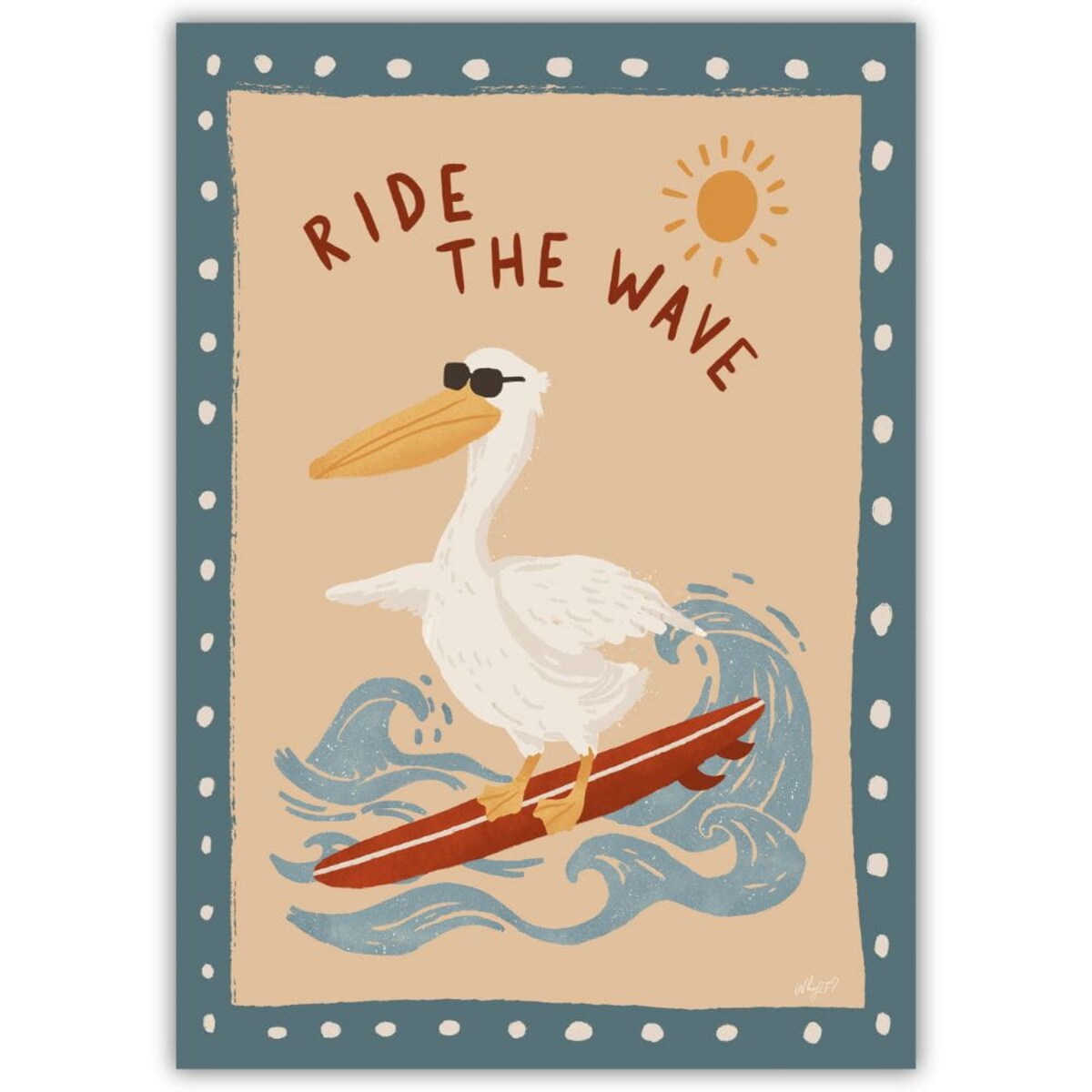 plakat pelikan na fali 70x100