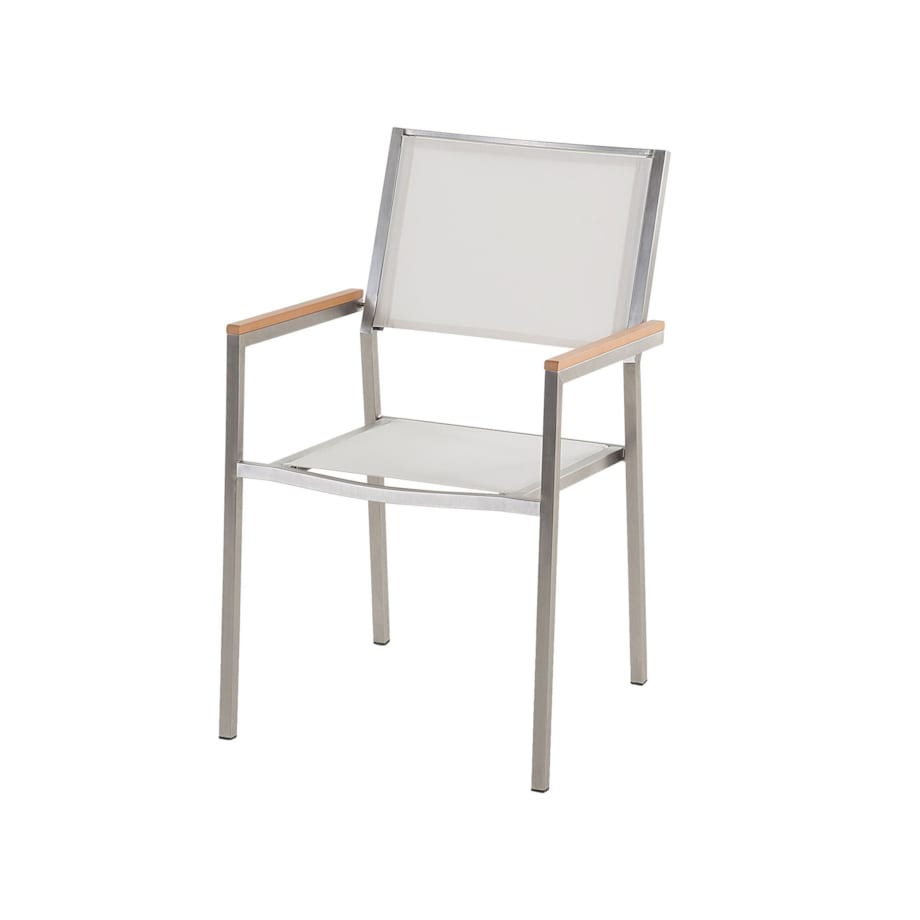 Zestaw ogrodowy dla 8 osób GROSSETO Szkło tłuczone Przezroczysty/ biały