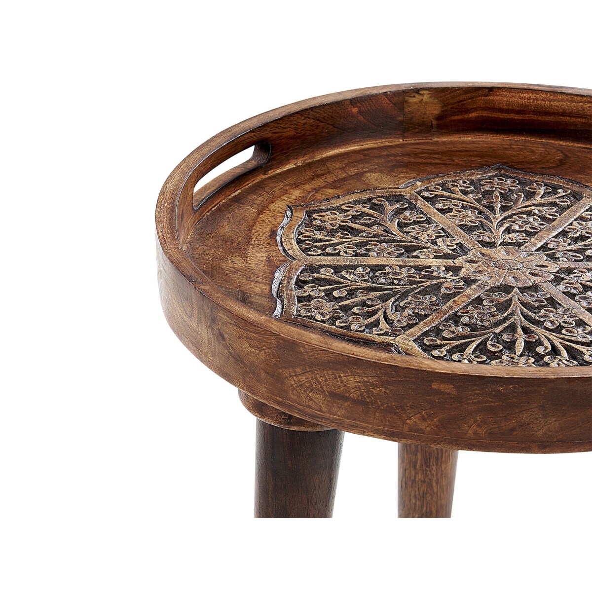 Zestaw 2 stolików pomocniczych z drewna mango ciemny ASTAI