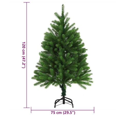 vidaXL Sztuczna choinka z realistycznymi igłami, 120 cm, zielona