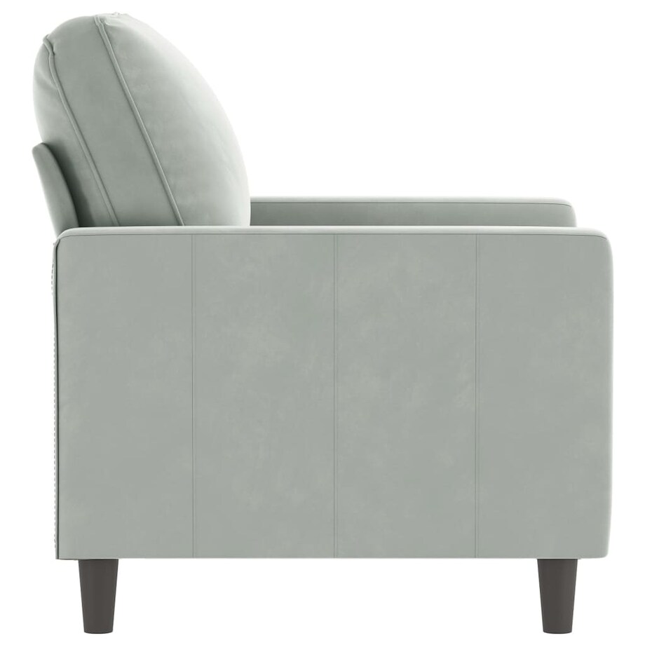 vidaXL Fotel, jasnoszary, 60 cm, obity aksamitem