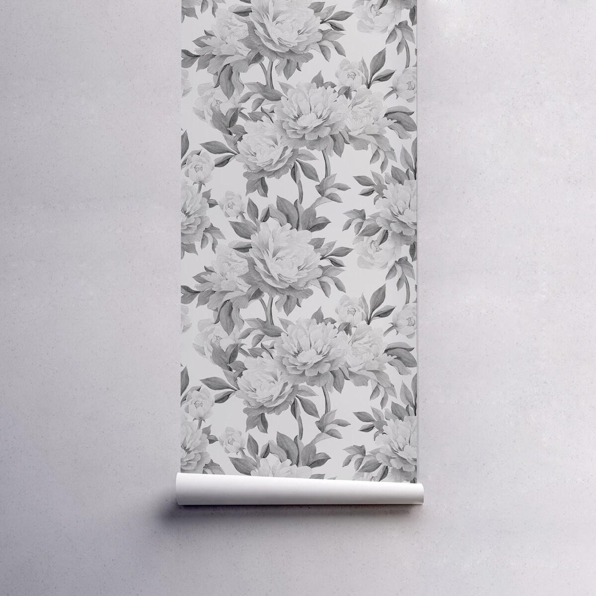 Tapeta Czarno-białe piwonie, 416x254cm