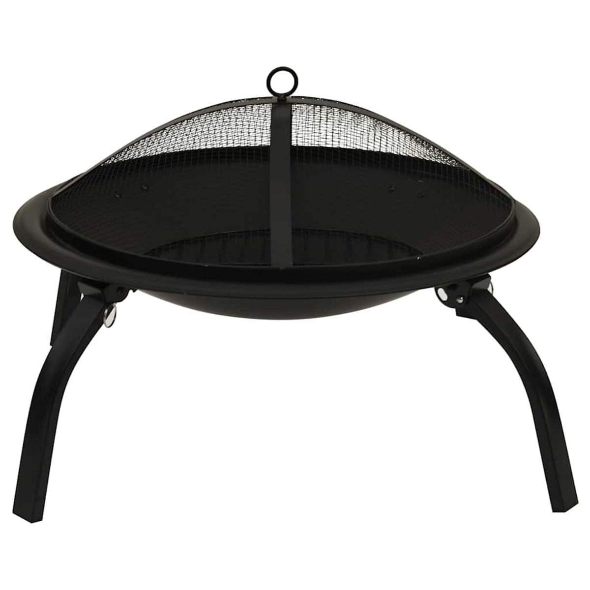 vidaXL Palenisko i grill 2-w-1, z pogrzebaczem, 56x56x49 cm, stal