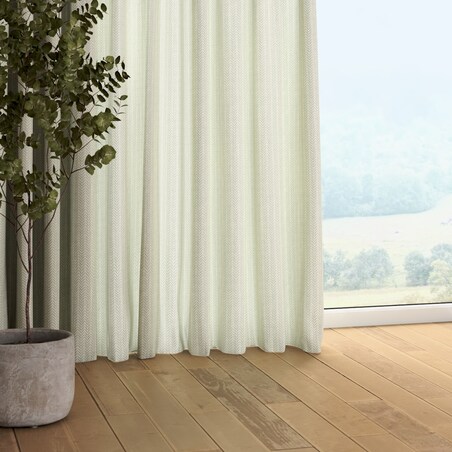 Zasłona na taśmie marszczącej 1 szt. 130x245 srebrna jodełka na szarym tle