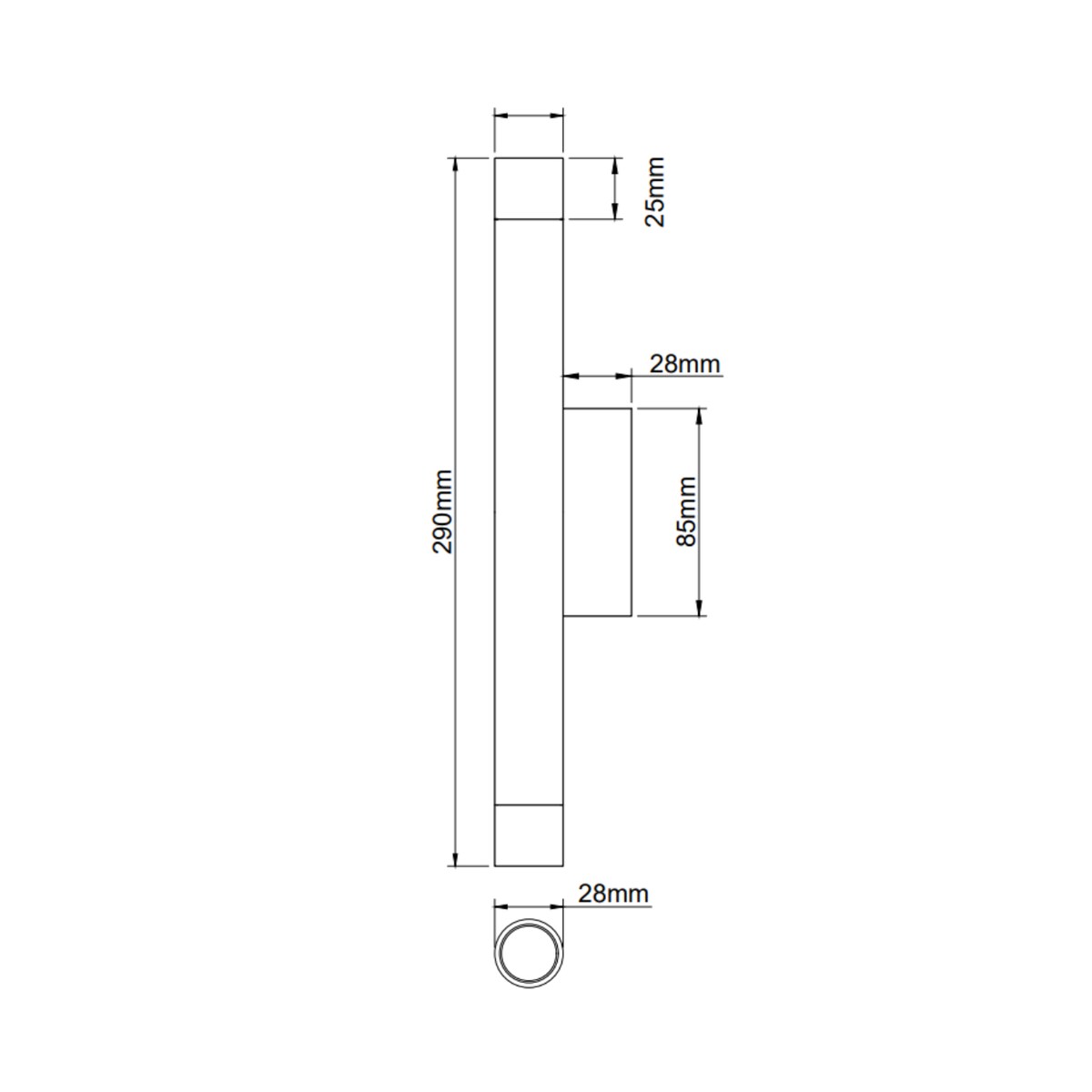 Kinkiet LAMPA ścienna Q Parette Nero / Rose Gold Orlicki Design metalowa OPRAWA tuba czarna różowe złoto