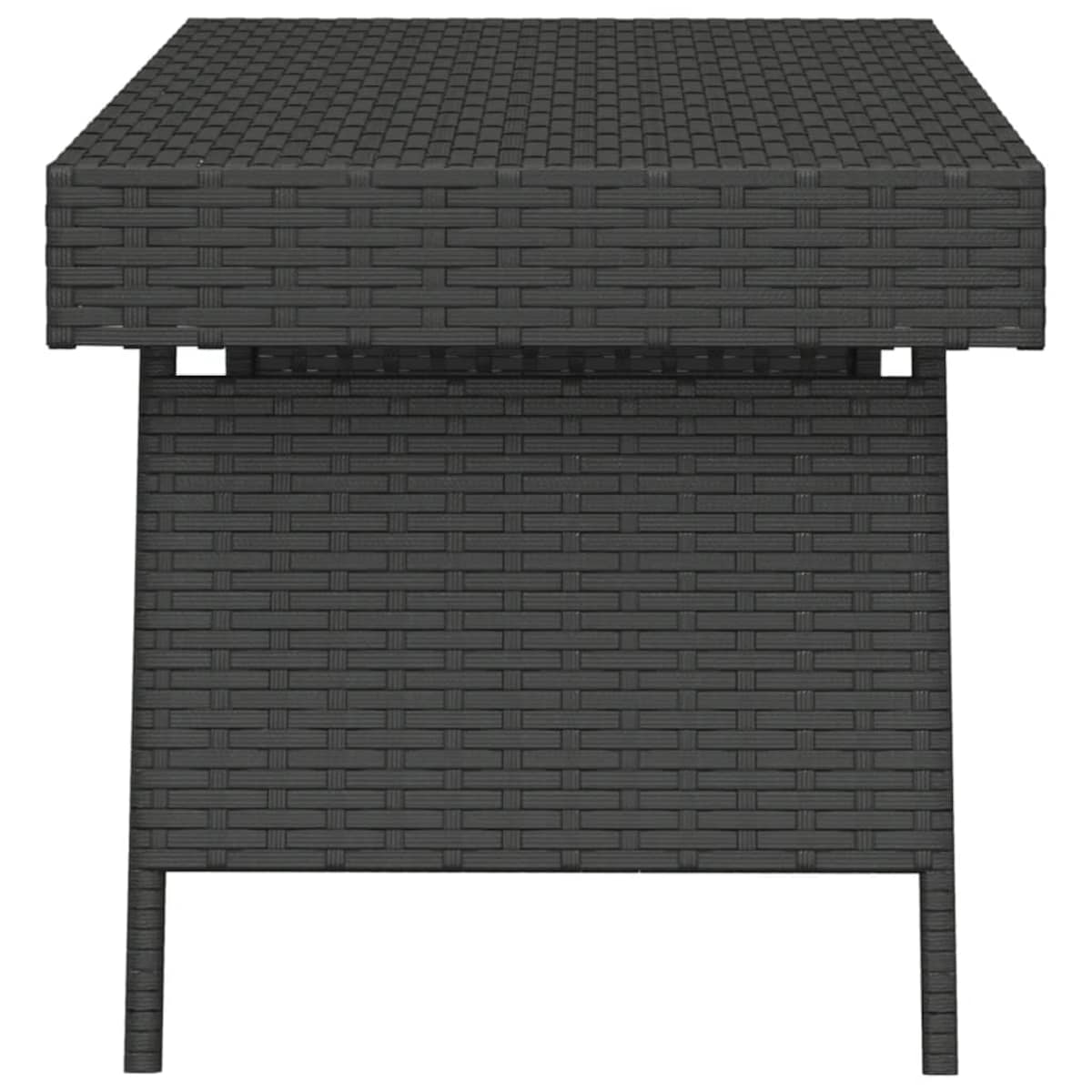 vidaXL Składany stolik boczny, czarny, 60x40x38 cm, polirattan