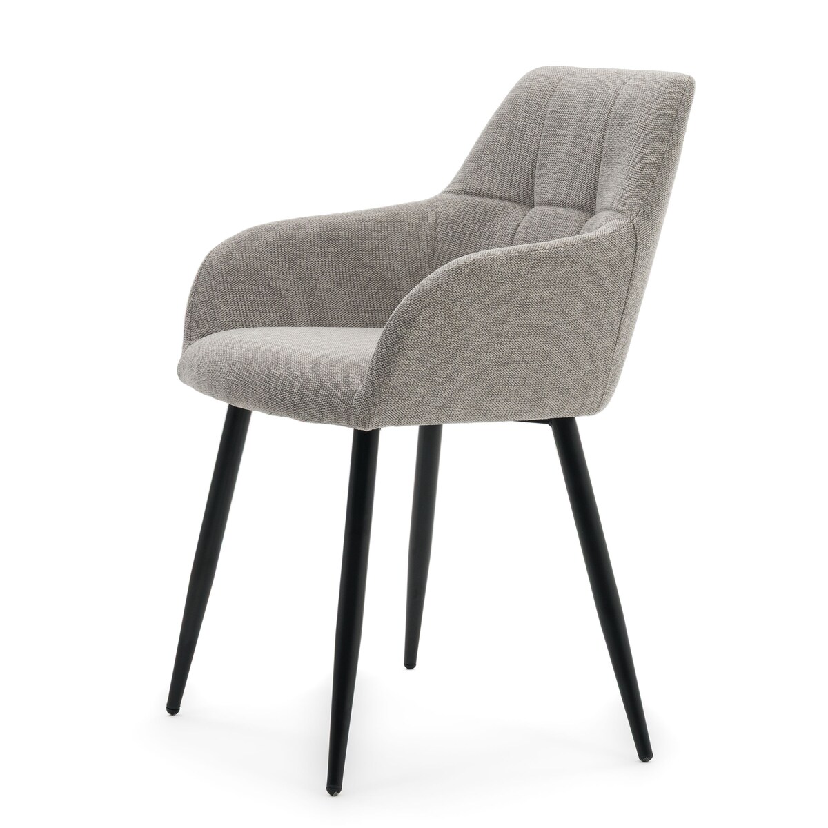 Krzesło nowoczesne tapicerowane NORDI szare na czarnych nogach