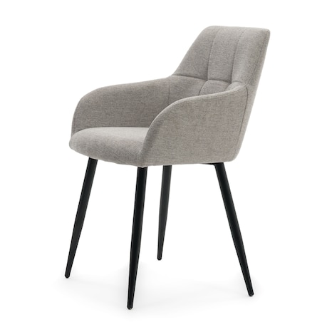 Krzesło nowoczesne tapicerowane NORDI szare na czarnych nogach