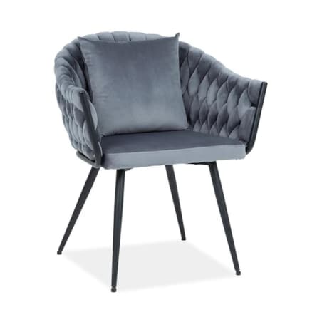Krzesło tapicerowane NUVO VELVET szare