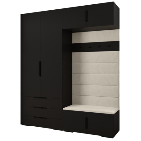 Garderoba do przedpokoju INOVA 1 Z12 czarny+czarny+manila02