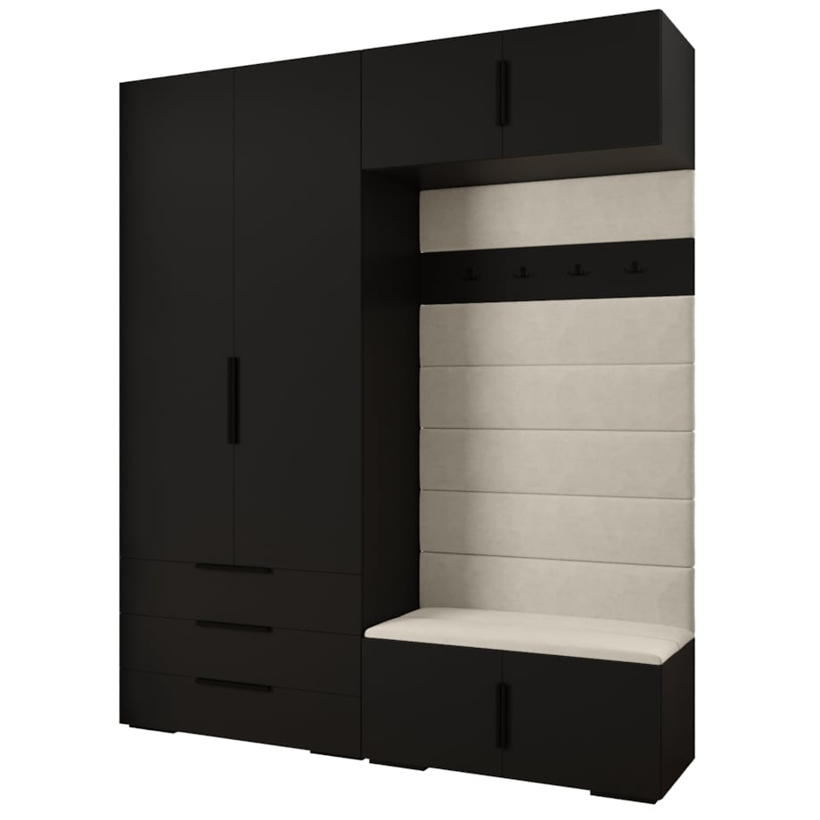 Garderoba do przedpokoju INOVA 1 Z12 czarny+czarny+manila02