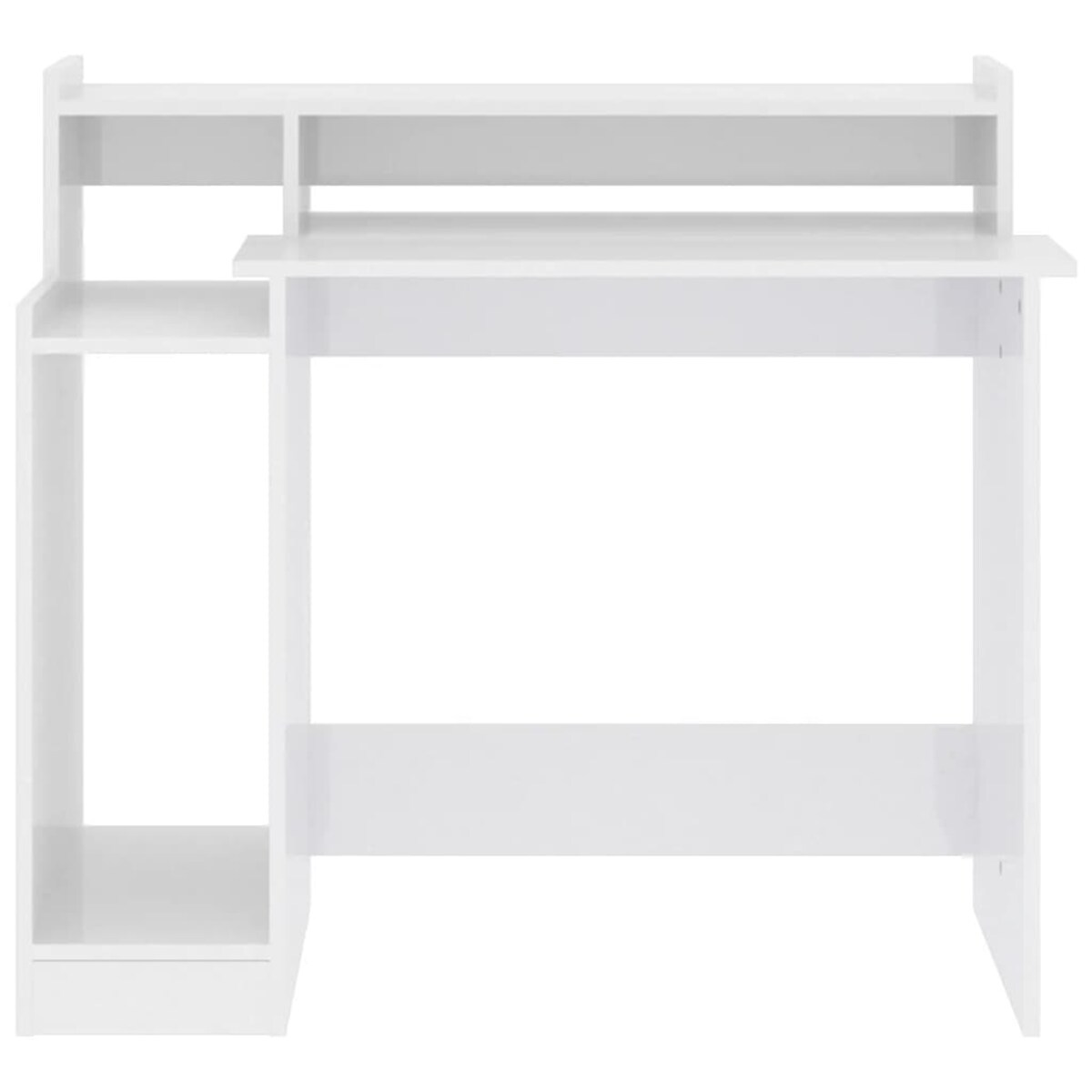 vidaXL Biurko z podświetleniem LED, białe, wysoki połysk, 97x45x90 cm