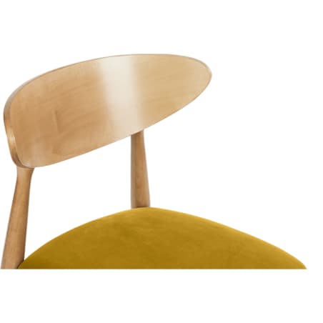 KONSIMO RABI drewniane krzesło dąb żółty welur