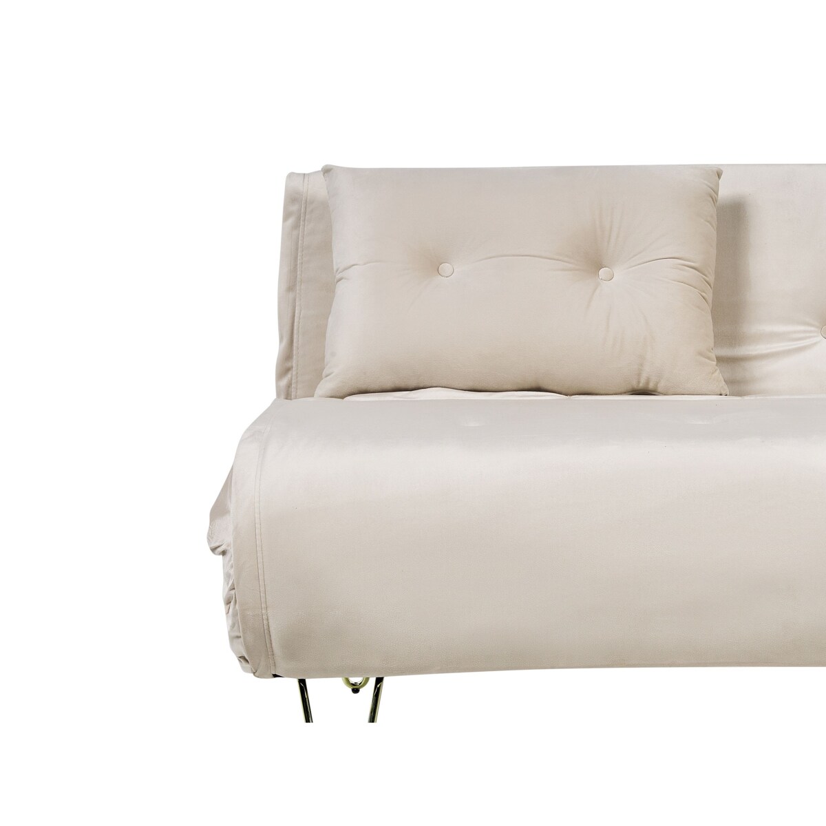 Sofa rozkładana VESTFOLD Welur Beżowy dla 2 osób