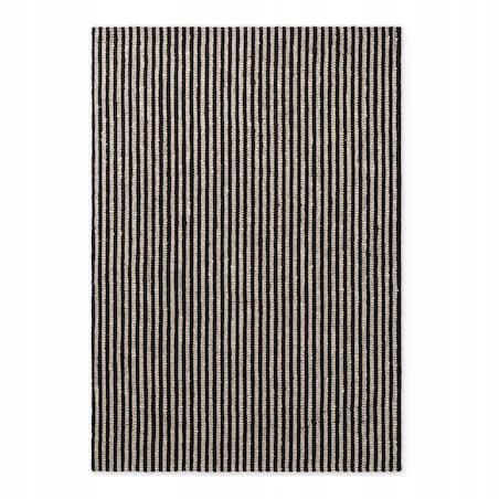 Dywan jutowy do salonu 160x230cm, naturalny czarno kremowy dywan z juty