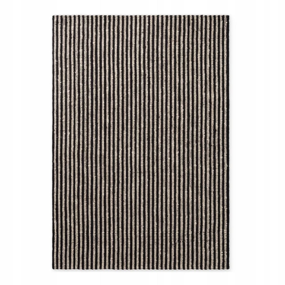Dywan jutowy do salonu 160x230cm, naturalny czarno kremowy dywan z juty