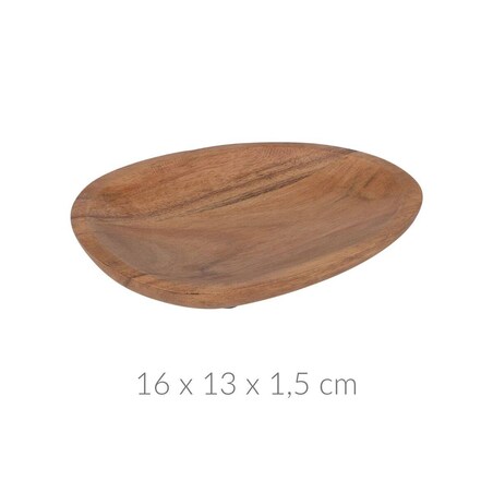 Talerz drewniany, 16 x 13 x 1,5 cm