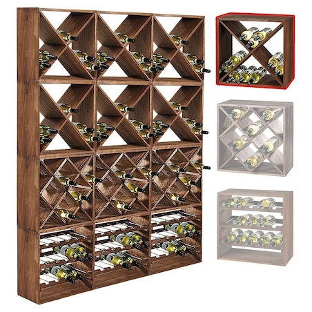 Stojak na wino, regał z półkami na 15 butelek z możliwością stworzenia dużego modułu