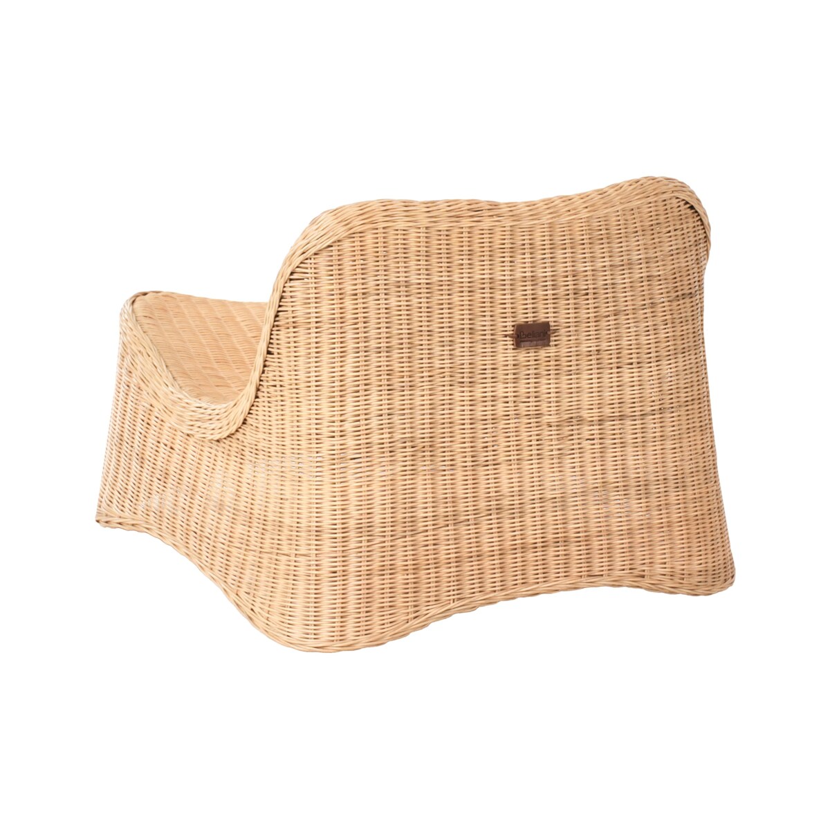 Fotel ogrodowy z otomaną AIGANI Rattan Naturalny