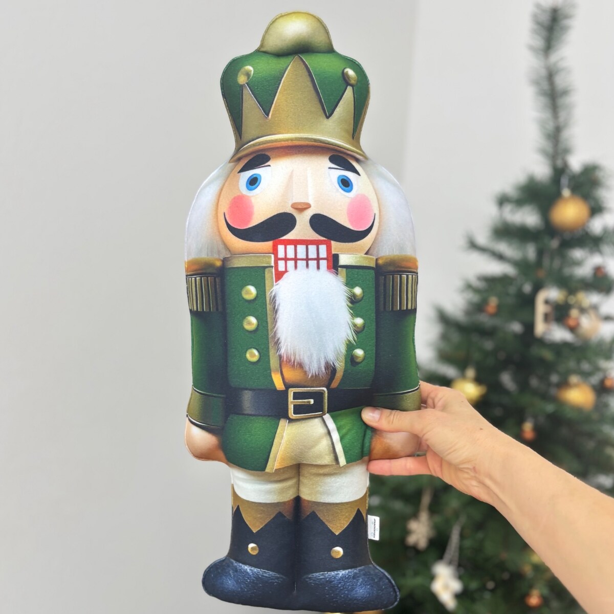 Poduszka świąteczna Dziadek do orzechów zielony